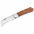 Tolsen Electricians Knife, Fine Polished Wooden Handle, Bend Head, Special Stainless Steel, 7.75 38041
